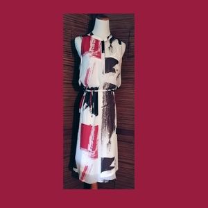 Summer Sleeveless Dress Vintage Liz Claiborne Med Red Black White
